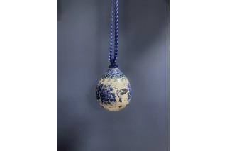 185  Bunzlau Kerstbal Druppel vorm U3256 Unikat